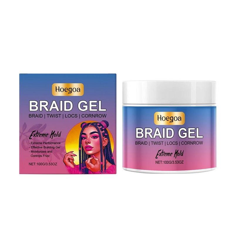Braid Gel with Extra Hold, High Shine for Twists, Locs, Braids & Edges Control, Smooths Frizz, Edge No Flake, Long Lasting for Braids, Locks, Twists, Cornrows - Image 1